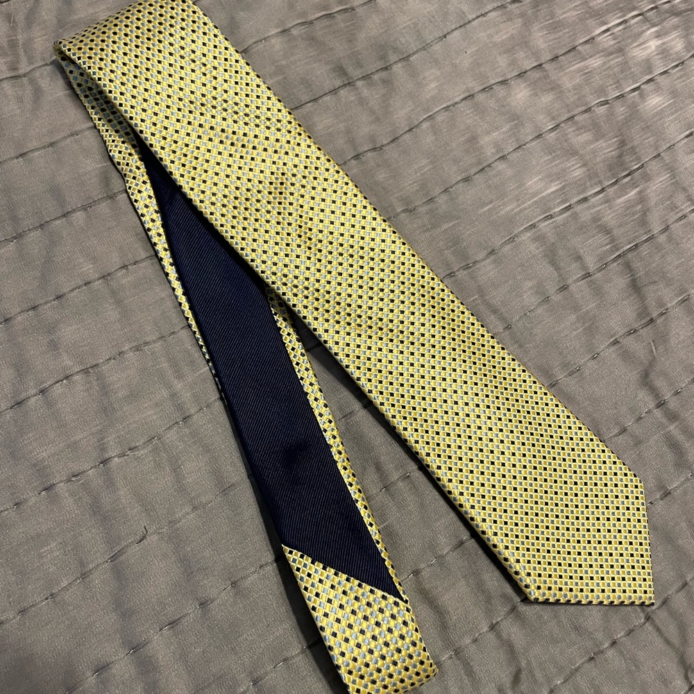 Yellow and Navy Neck Tie